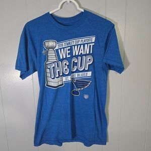 Old Time Hockey St. Louis Blues 2016 Stanley Cup‎ Playoffs Shirt Mens M Blue